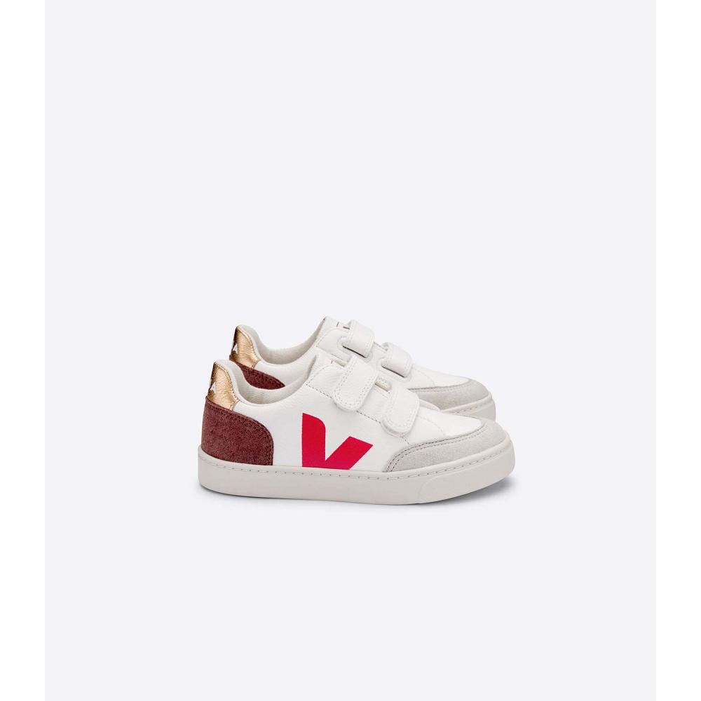 Veja V-12 CHROMEFREE Kids\' Sneakers White/Red | CA 885SGL